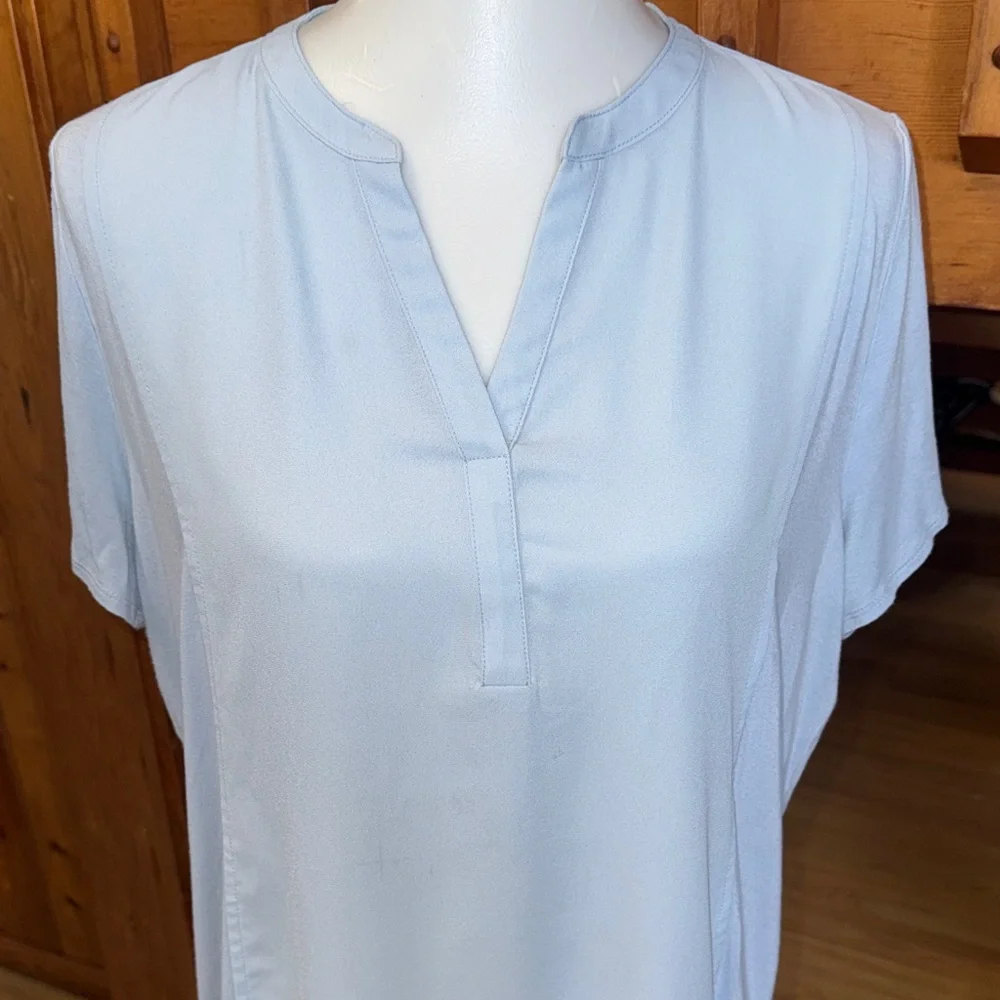 Attention Light Blue Women's Blouse size Large L shirt top pale sky blue - Picture 3 of 6